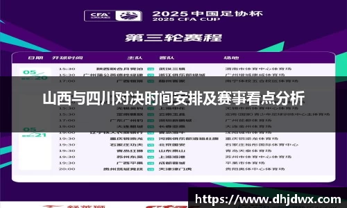 山西与四川对决时间安排及赛事看点分析